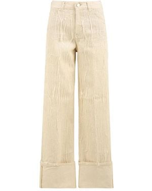 Don The Fuller Wide Trousers - Natural