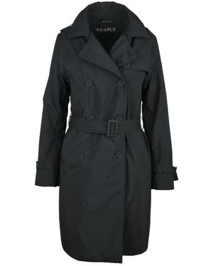 People Of Shibuya Belted Coats - Zwart