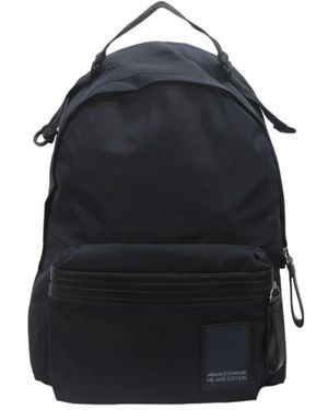 ARMANI EXCHANGE Herrenrucksack Aus Kunstleder Mit Vordertasche - Schwarz