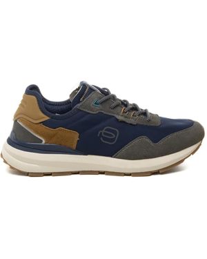 Piquadro Leder-Mesh-Sneaker - Blau