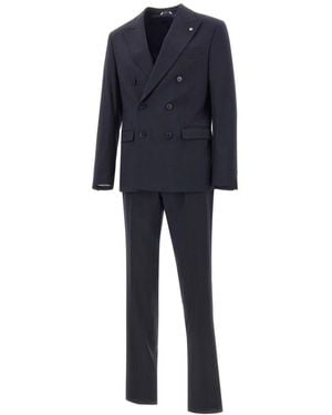 Manuel Ritz Double Breasted Suits - Blue