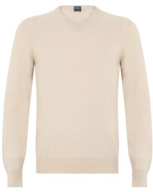 Fedeli Iconische Slim Cashmere Cardigan - Naturel