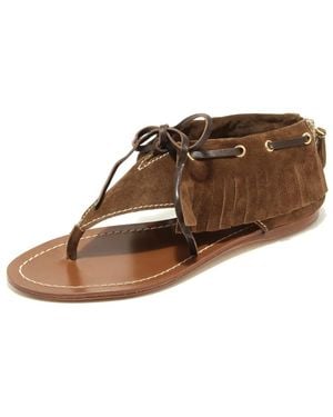 Car Shoe Flat Sandals - Brown