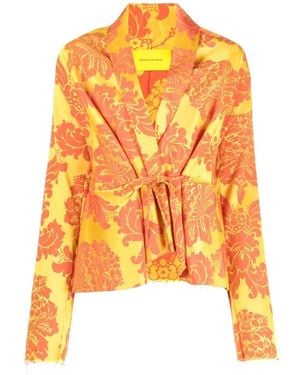 Marques'Almeida Draped Fitted Jacket - Orange