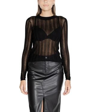 Vila Zwarte Viscose Gebreide Top Sportkleding