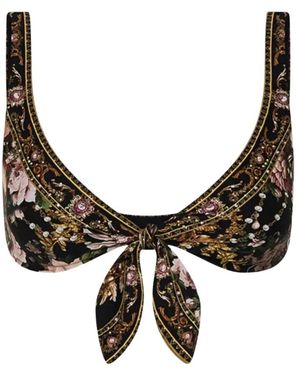 CAMILLA Badmode ,Zwart ,Ruched Tie Front Bra - Bruin