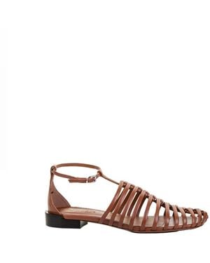 Tod's Calfskin Strap Sandal - Braun