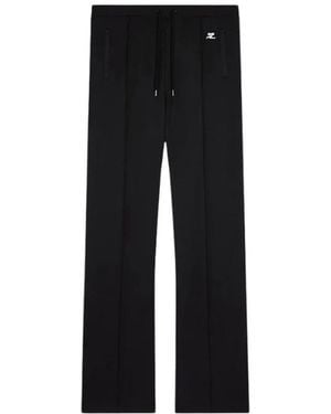 Courreges Broeken ,Zwart ,Leer Rechte Broek