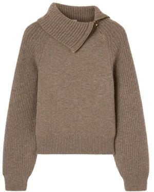 Agnona Truien & Vesten ,Bruin ,V-Neck Truien