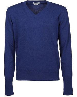 Ballantyne V-Neck Knitwear - Blue