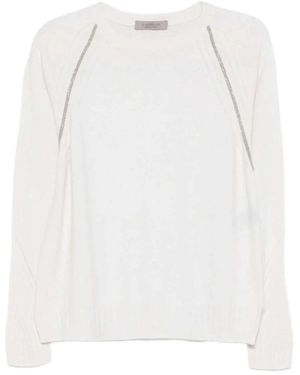 D.exterior Round-Neck Knitwear - White