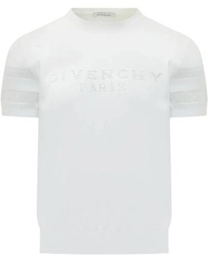 Givenchy Truien & Vesten ,Wit ,Katoen Trui Met Mesh Panelen