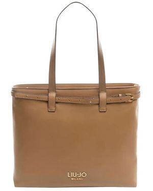 Liu Jo Tassen ,Bruin ,Leer Tote Bag Met Riemdetail