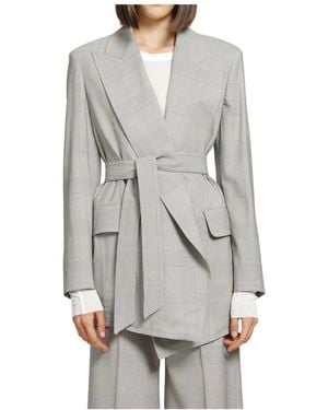 Max Mara Glen Plaid Wolgerok-Geïnspireerde Jas - Grijs