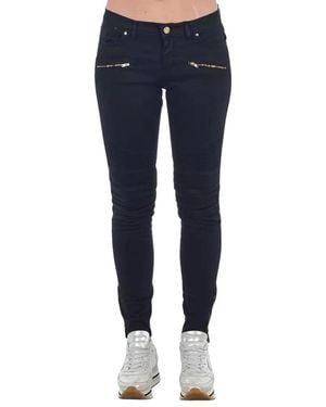 Frankie Morello Jeans ,Blauw ,Katoen Biker Stretch Jeans