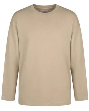 Kaptain Sunshine Hoodies & Sweatvesten ,Katoen Suvin Cotton Suede Tenjiku S/S Tee - Naturel