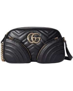 Gucci Gewatteerde Chevron Schoudertas - Zwart