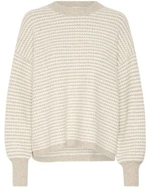 Kaffe Round-Neck Knitwear - White