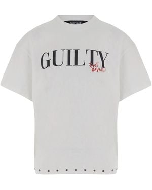 Just Cavalli Tops ,Wit ,T-Shirts - Grijs