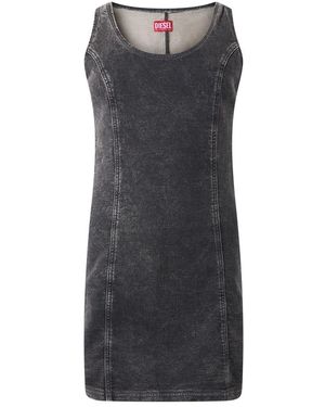 DIESEL Kleedjes ,Grijs ,Denim D-Venus Track Denim Tank Dress