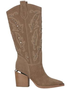 Alma En Pena. Studded Haklaars Stenen - Bruin