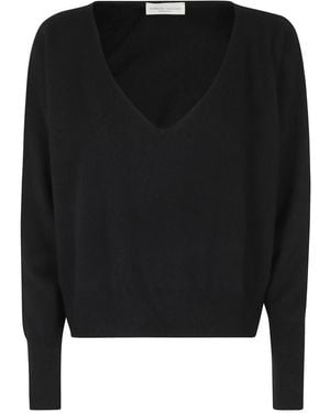 Roberto Collina V-Neck Truien - Zwart