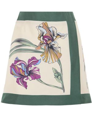 La DoubleJ Rokken ,Veelkleurig ,Mini Foulard Rok - Groen