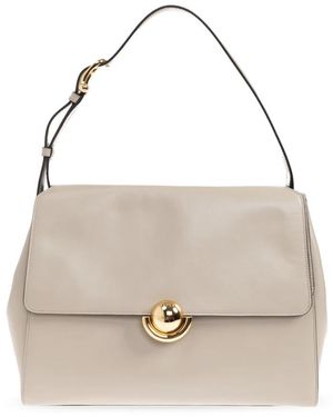 Furla Tassen ,Grijs ,Leer Domus Medium Schoudertas - Naturel