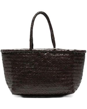 Dragon Diffusion Tassen ,Bruin ,Leer Geweven Tote Bag - Zwart