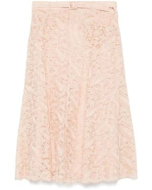 Ermanno Scervino Eleganter Schwarzer Rock Mit Blumenmuster - Natur