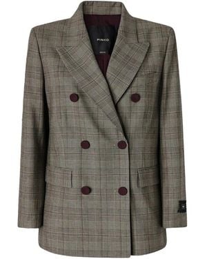 Pinko Jassen ,Bruin ,Wol New Guinea Double-Breasted Jacket - Groen