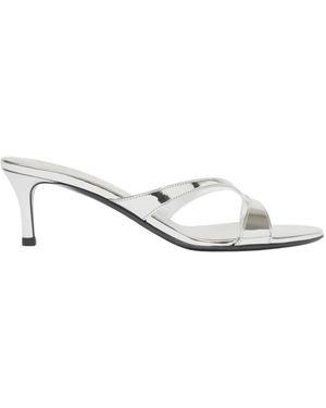SCAROSSO Schoenen ,Grijs ,Leer Pauli Kitten Heel Sandalen - Wit