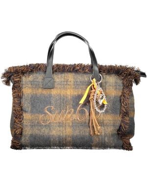 Sun 68 Tassen ,Veelkleurig ,Wol Cali Midi Bag - Bruin