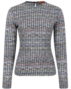 Missoni Mehrfarbiges Strickoberteil Mit Langen Ärmeln - Blau