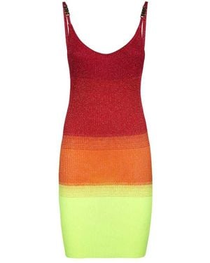 Gcds Geripptes Strickkleid Mit Metall-Details - Rot