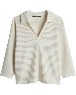 someday. V-Hals Geribbelde Cardigan - Naturel