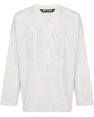 Palm Angels Monogram Statement Tee Grau - Weiß