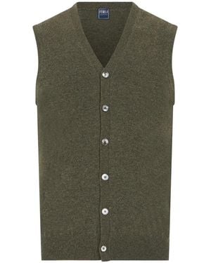 Fedeli Truien & Vesten ,Groen ,Kasjmier Mouweloze Vest