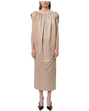 Birgitte Herskind Kleedjes ,Polyester Veronika Sand Jurk Stijlvolle Elegantie - Naturel