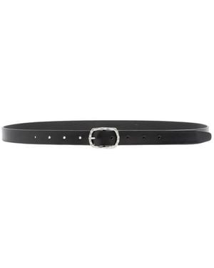 Ann Demeulemeester Accessoires ,Zwart ,Leer Garland 2 Cm Riem Met Gehamerde Gesp