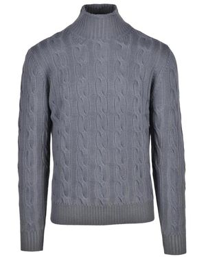 Kangra Truien & Vesten ,Grijs ,Wol Maglione Intrecciato - Blauw