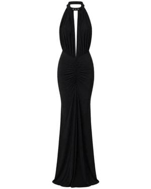 Amazuìn Joele Halter V-Neck Gown - Schwarz