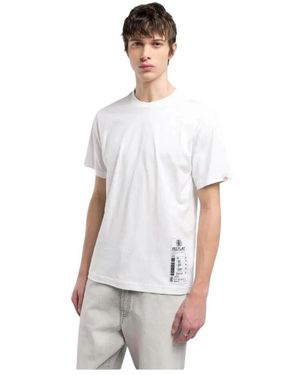 Replay Baumwoll Jersey Kurzarm T-Shirt - Weiß
