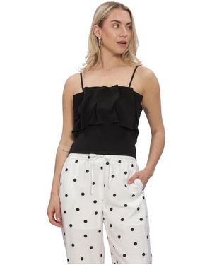 SELECTED Tops ,Zwart ,Leer Slfvinelle Pleated Bandeau Top