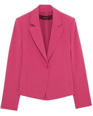 Patrizia Pepe Jassen ,Roze ,Leer Slim Fit Blazer