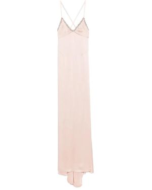 Amen Maxi-Jurk Met V-Hals - Roze