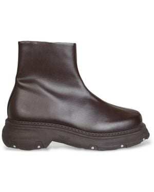 Phileo Vegan leder trucker boots in braun