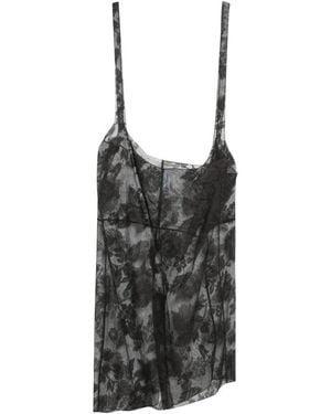 Prada Chantilly Lace Midi Rok - Zwart