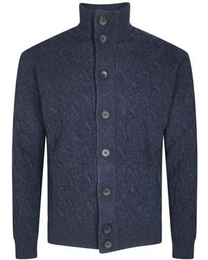 FILIPPO DE LAURENTIIS Bomber Trecce Cashmere Fin 7 - Blau