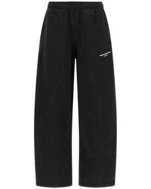 Alexander Wang Broeken ,Zwart ,Katoen Logo Print Mid-Rise Relaxed Sweatpant